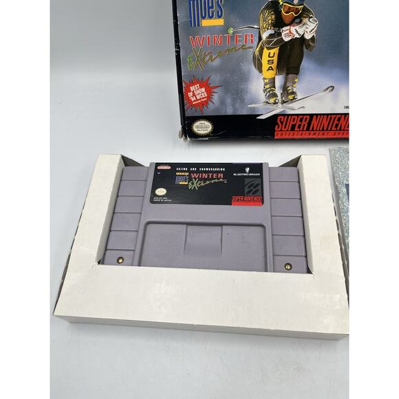 Tommy Moe's Winter Extreme: Skiing & Snowboarding Super Nintendo SNES Complete! - Picture 4 of 16